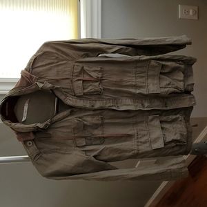 Nordstrom Gibson 100% Linen Utility Cargo Jacket Size XS